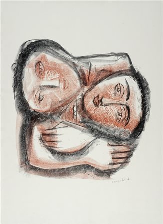 Massimo Campigli, L'abbraccio. 1957.