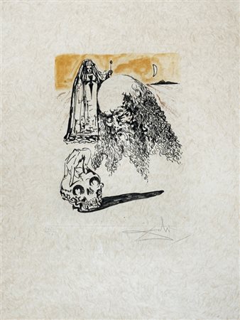 Salvador Dalì, Vieillard à la tete de mort. 1971.
