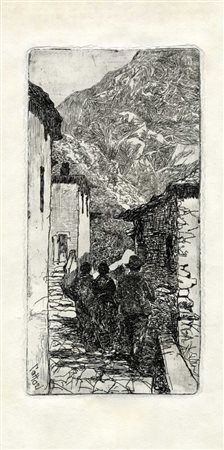 Giovanni Fattori, Una via in San Piero a Sieve.