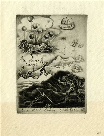 Michel Fingesten, Lotto composto di 4 ex libris a tema galante.