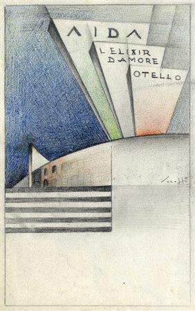 Albino Siviero (detto Verossi), Lotto composto di 1 disegno e 1 incisione. 1936.