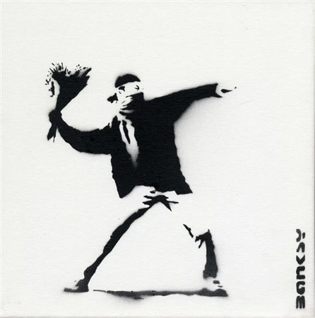 Banksy, Dismaland. The Flower Thrower. 2015.