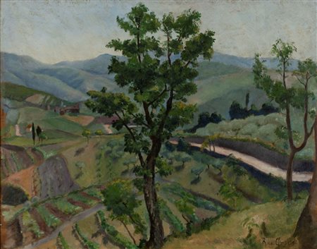 Raffaele De Grada (Milano 1885-1957)  - Paesaggio della Val di Chianti, 40s