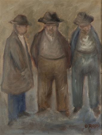 Ottone Rosai (Firenze 1895-Ivrea 1957)  - Tre amici, 1952 ca.