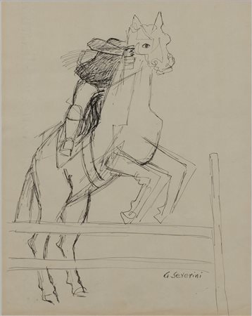 Gino Severini (Cortona 1883-Parigi 1966)  - Cavallo a Merano, 1954