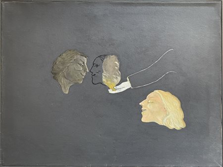 Ferruccio de Filippi (Roma 1943)  - Testine con il braccio dell'artista, 1977