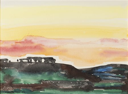 Domenico Cantatore (Ruvo di Puglia 1906-Parigi 1998)  - Paesaggio pugliese, 1964