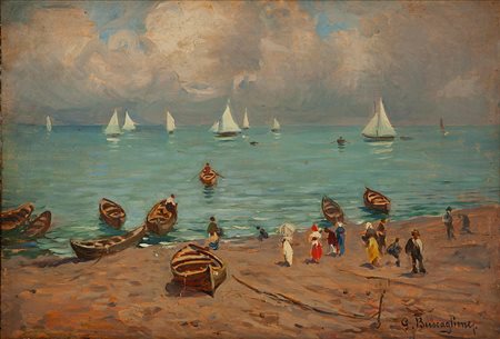 Giuseppe Buscaglione Ariano di Puglia 1868 - Rivoli Torinese 1928 Sulla spiaggia 
