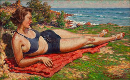 Piero Focardi Settignano (FI) 1889 - Cannes 1945 Baigneuse au soleil l'Autheir.1939