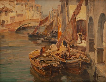 Angelo Brombo Chioggia (VE) 1893 - Venezia 1962 Canale a Chioggia