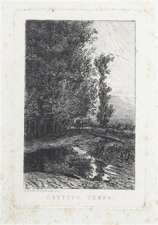 ALFREDO D'ANDRADE<BR>Lisbona 1839 - Genova 1915<BR>"Cattivo tempo"