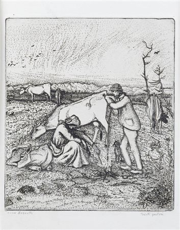 FRANCESCO (CINO) BOZZETTI<BR>Lecce 1876 - 1949 Borgoratto (AL)<BR>"Tristi pastori"