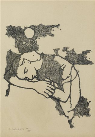 FELICE CASORATI<BR>Novara 1883 - 1963 Torino<BR>"Dormiente"
