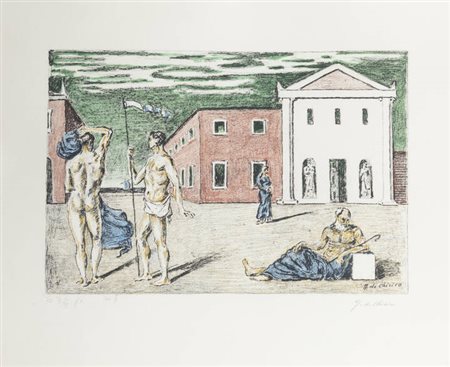 GIORGIO DE CHIRICO<BR>Volos (Grecia) 1888 - 1978 Roma<BR>"La partenza di Giasone" 1966