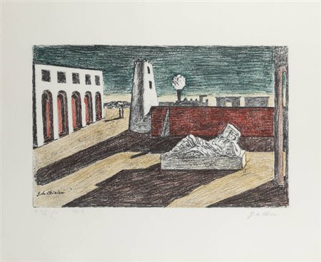 GIORGIO DE CHIRICO<BR>Volos (Grecia) 1888 - 1978 Roma<BR>"L'enigma del ritorno"