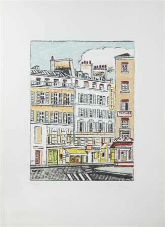 ORFEO TAMBURI<BR>Jesi (AN) 1910 - 1994<BR>"Scorcio di città inglese"