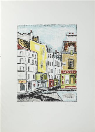 ORFEO TAMBURI<BR>Jesi (AN) 1910 - 1994<BR>"Scorcio parigino"