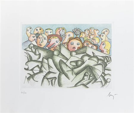 ENRICO BAJ<BR>Milano 1924 - 2003 Vergiate (VA)<BR>"Personaggi"