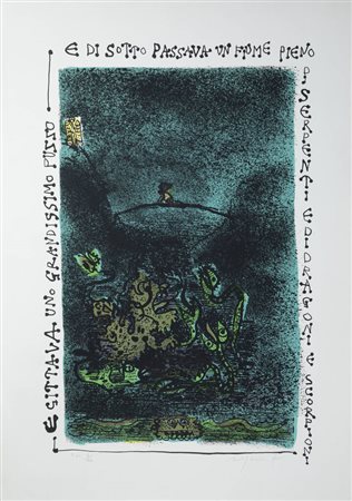FRANCO ROGNONI<BR>Milano 1913 - 1999<BR>"E di sotto passava un fiume pieno di serpenti e di dragoni e scorpioni e gittava uno grandissimo puzzo"