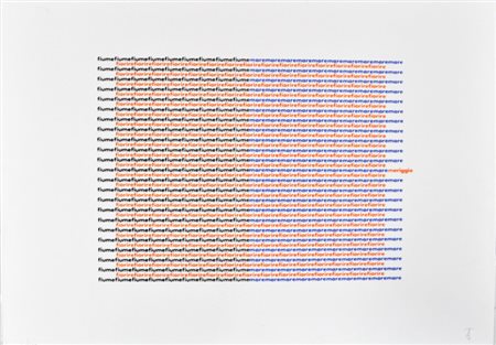 LORA-TOTINO ARRIGO Fiume mare, s.d. litografia a colori cm. 49,5x65 es....