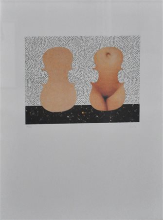 KOLAR JIRI Senza titolo, 1998 acquaforte e collage cm. 79x59 es. 20/50 firma...