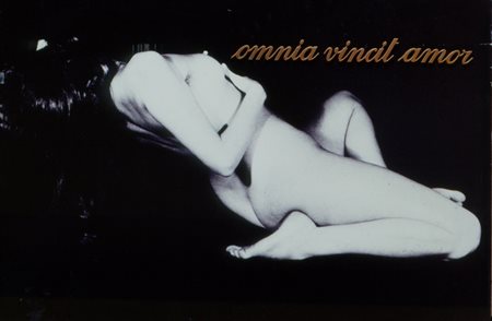 MICCINI EUGENIO Omnia vincit amor, 1996 foto e lettere metalliche su tavola...
