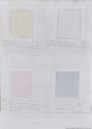 GUERZONI FRANCO Souvenir, 1971 tecnica mista su masonite cm. 100x70 firma,...