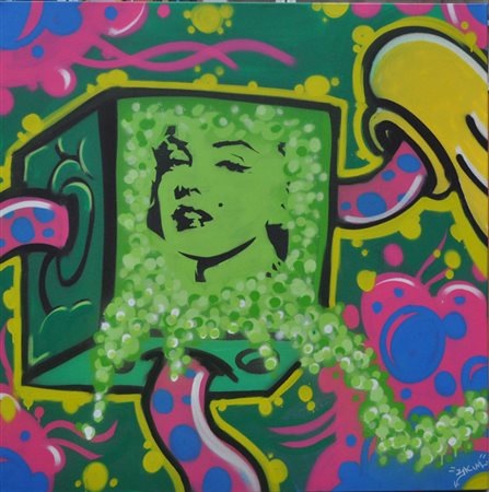 SKIM (Francesco Forconi) Marylin in the Box, s.d. pittura spray su tela cm....