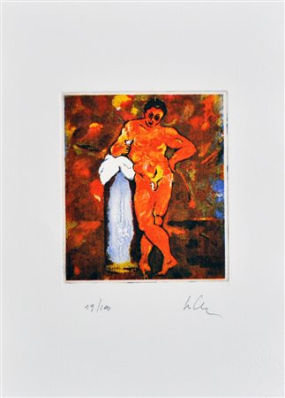 CHIA SANDRO Senza titolo, s.d. acquaforte a colori cm. 28,5x21 es. 19/100...