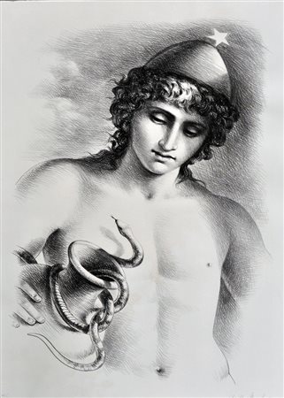 MARIANI CARLO MARIA Senza titolo, 1982 litografia in b/n cm. 70x50 es. H.C....