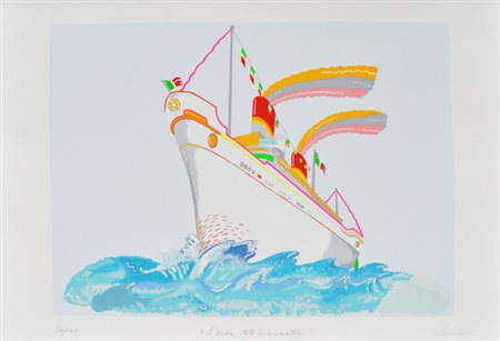 ALINARI LUCA L’onda dell’incrociatore, s.d. serigrafia a colori cm. 68,5x99...