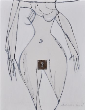 DELLA BELLA PAOLO Senza titolo, 2007 tecnica mista su tela cm. 50x40 firma e...