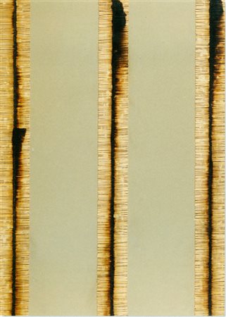 AUBERTIN BERNARD Dessin de feu, 1974 fiammiferi bruciati cm. 102x71 firma e...