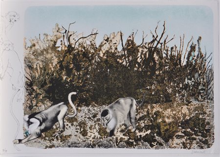 GUARIENTI CARLO Senza titolo, s.d. litografia a colori cm. 49,5x69 es. 90/99...