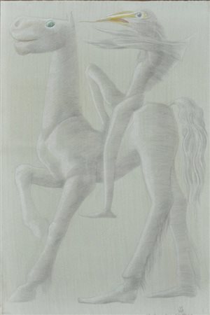 TOTERO ANTONIO Ornitomonstrum equitans, 1981 tecnica mista su cartoncino cm....