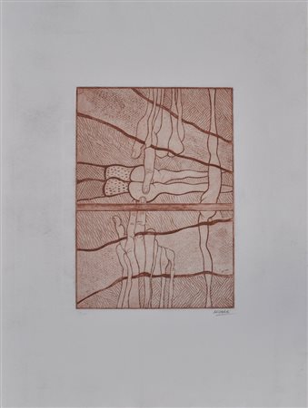 FABBRI AGENONE Senza titolo, s.d. acquaforte a colori cm. 70x50 es. 79/100...