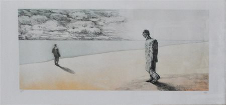 VANGI GIULIANO Senza titolo, s.d. acquaforte a colori cm. 57x120 es. 33/99...