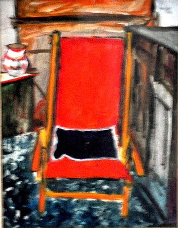 LEANDRO Interno, 1968 olio su tela cm. 70x50 firma e data in alto a destra...