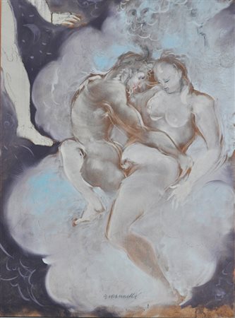 GIOVANNELLI ROBERTO Senza titolo, s.d. olio su tela cm. 75x54 firma in basso...