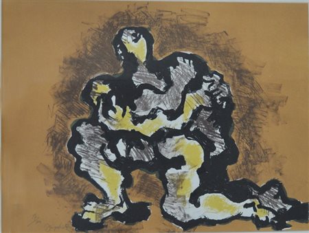 LIPCHITZ JACQUES L’ultimo abbraccio, 1971 litografia a 4 colori cm. 65x46 es....