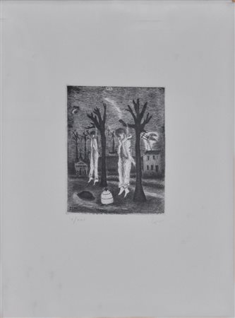 ZANCANARO TONO Senza titolo, s.d. acquaforte in b/n cm. 70x50 es. V/XXV firma...