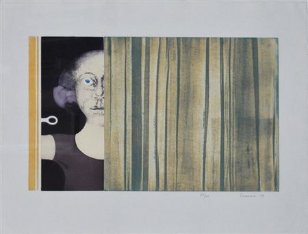 CREMONINI LEONARDO Senza titolo, 1979 acquaforte a colori cm. 68x91 es....