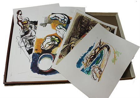 Guttuso Renato Disegni, 1938 - 1972 cartella di 50 litografie a colori, cm....