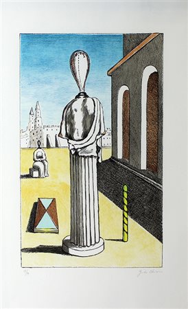 De Chirico Giorgio Le muse a colloquio, 1973 litografia a 5 colori su carta,...