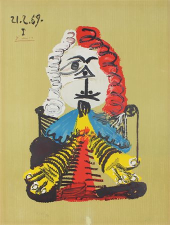Picasso Pablo Portrait imaginaire, 1969 litografia a colori, cm. 69x50, es....