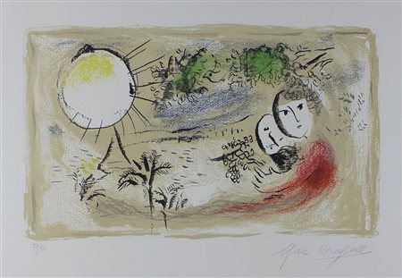 Chagall Marc Le Repos, 1968 litografia a colori su carta, cm 46x64, es. 37/50...