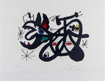 Mirò Joan Composition serigrafia su carta, cm. 56x76, es. H.C. firmata in...