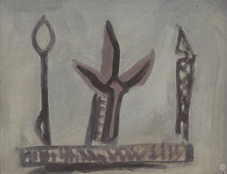 Licata Riccardo Senza titolo, 1961 olio su tela, cm 25x35 firmato e datato in...