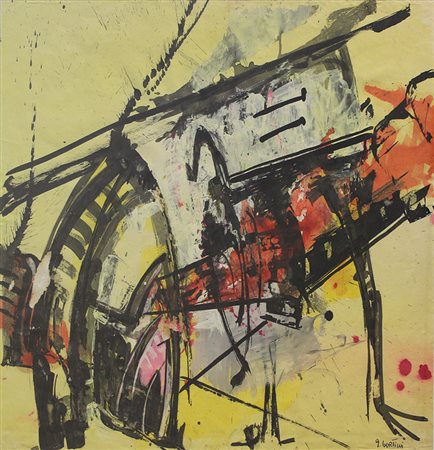 Bertini Gianni Senza titolo, 1955 tecnica mista su carta, cm. 65x49,5 firmata...
