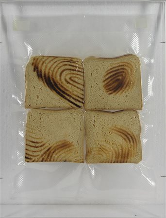 Reimondo David Senza titolo, 2008 fette di pane tostate sottovuoto, cm. 40x31...